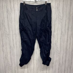 Womens Size 8 Foil Navy Linen Balloon Pants EUC